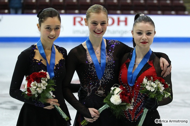 Junior Women: The silver medal was won by Marika Steward (left), 15, North Bay, and the bronze was won by Madelyn Dunley, 15, Campbellville.