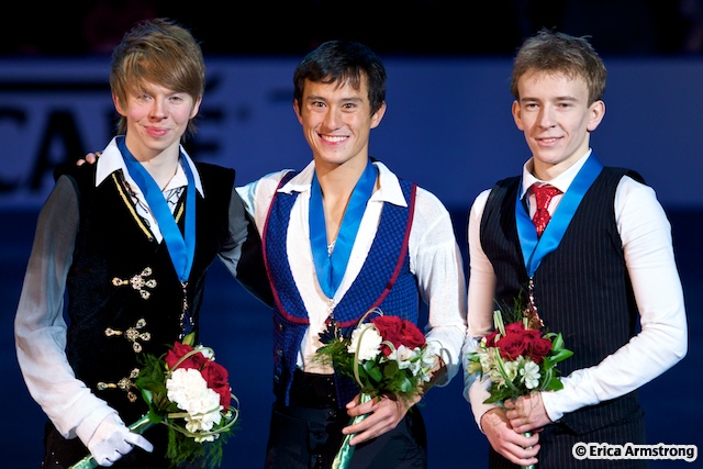 Patrick Chan, 22, Toronto, won gold and Andrei Rogozine, 19, Richmond Hill, won bronze.